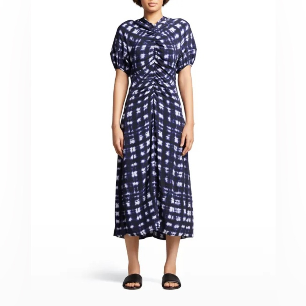 Proenza Schouler Navy and White Midi Dress